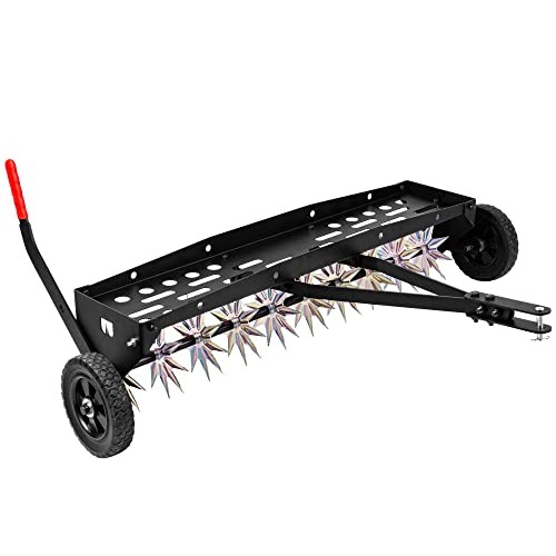 40-Inch Tow Behind Spike Aerator with Galvanized Steel Tines, Durable Lawn - Picture 2 of 7