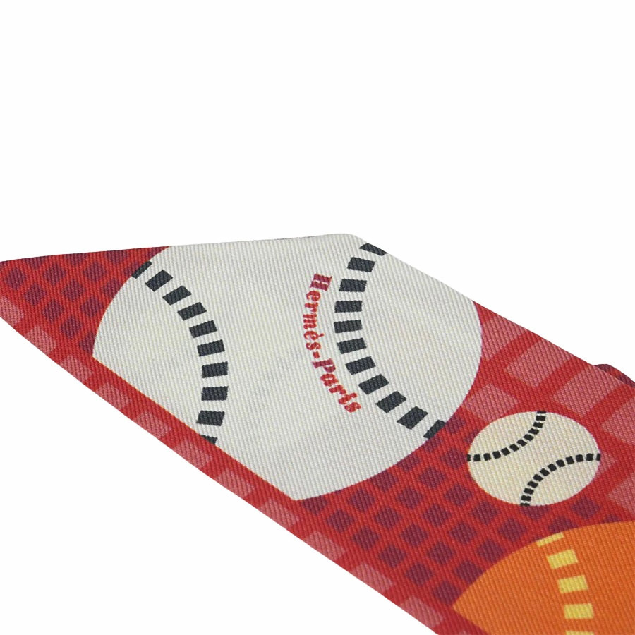 HERMES Twilly Baseball Pattern Multicolor 100 Sil… - image 7