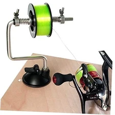 Fishing Line Spooler Silver Reel Winder Spool Tackle Winder A-With Suction Cup
