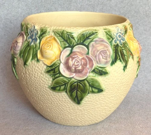 Roseville Pottery 'Yellow' Rozane Line No. 588 jardiniere 9" EX! Early 1920's