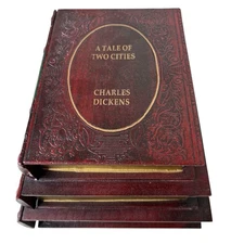 Vintage Faux Book Secret Storage Box Set of 3 Classic Novel Drawer Stack A Tale