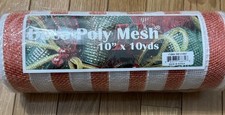 NEW Deco Poly Mesh Metallic Orange And White Stripe 10  x10 Yds Fall Halloween