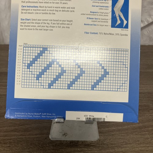 New sealed White Nurse Mates Full Support Hosiery Nylon Spandex - Picture 8 of 13