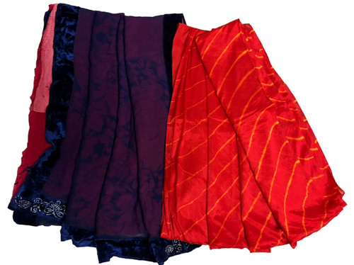 Indian Vintage Saree Craft Fabric 5YD Used Dress Sewing Fabric Sari 2 Pcs Dress