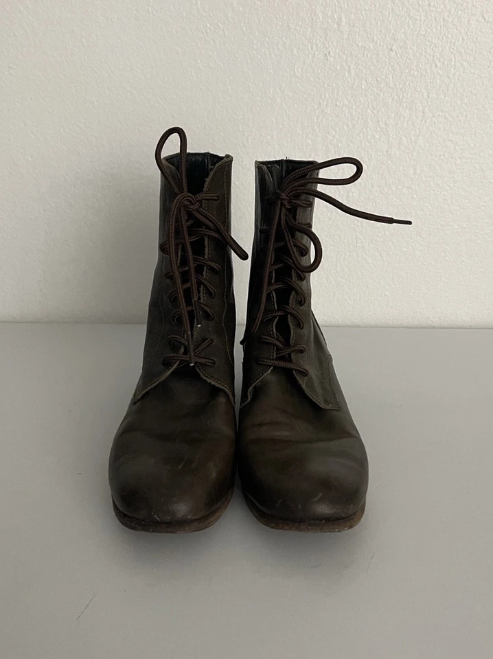 Botas de cuero verde marrón con cordones Fiorentini and Baker talla 38 EE. UU. 7,5 Foto 2 de 4