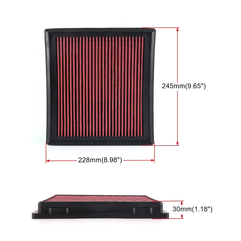 33-2457 High Flow Replacement Air Filter For Jeep Grand Cherokee Dodge Durango Foto 2 de 4