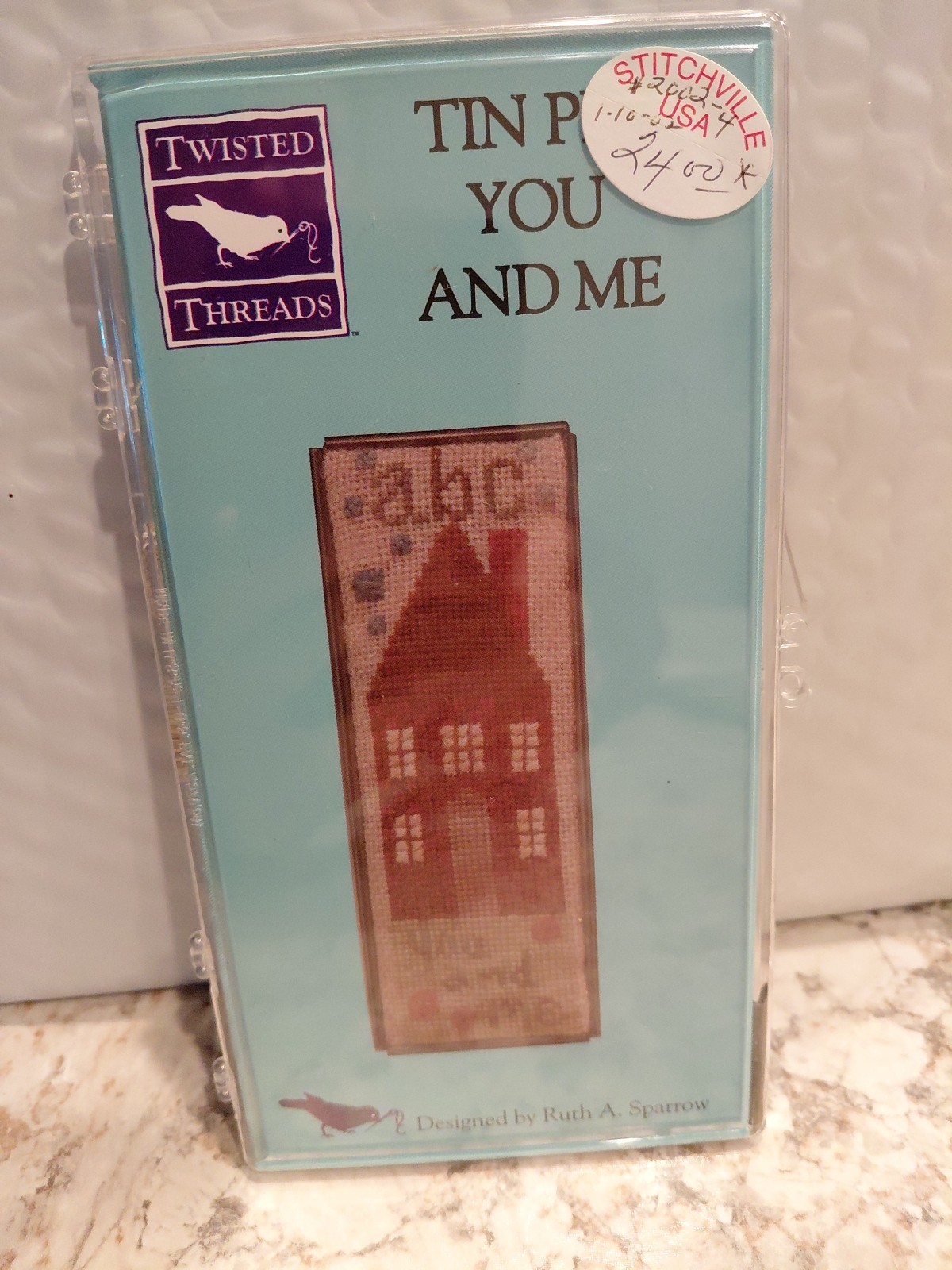 Twisted Threads Tin Pin You and Me Cross Stitch Kit NIP Acrylic Case ABC House