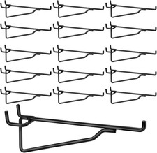 16 Pcs Pegboard Shelf Hooks, 6" Metal Peg Board Brackets Hooks Fits 1/4 Black Pe