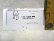 1984 gay bar ad BLUE BUGLE BAR stroudsburg PA. Main Street