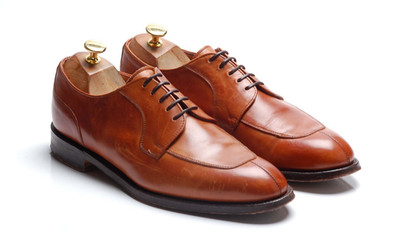 Vintage Cheaney Tan Brown Derby Split-Toe Shoes - `Duval` UK 8 F US 9 EU 42