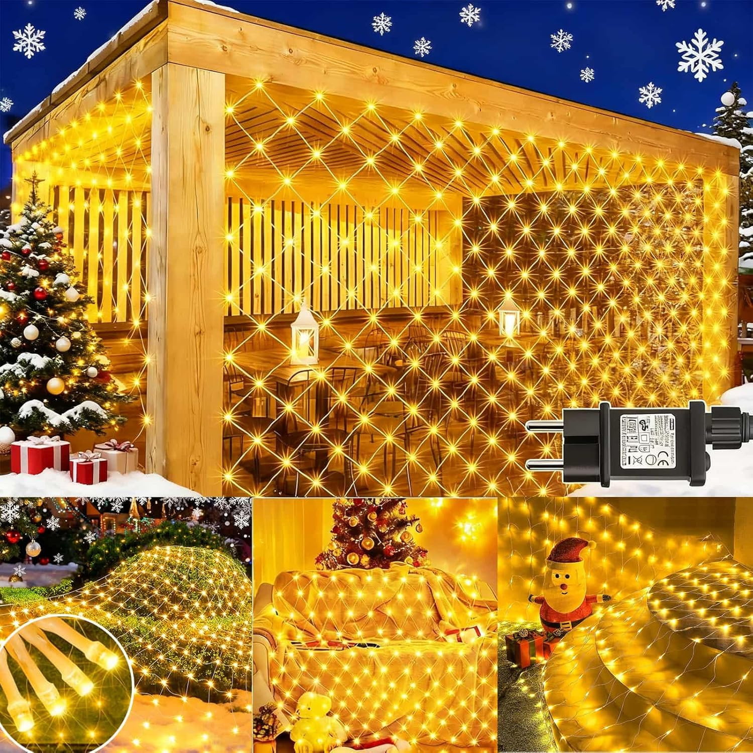 Rete Luminosa 200 LED Esterno 3x2M x2 - IP44 Waterproof con 8 Funzioni