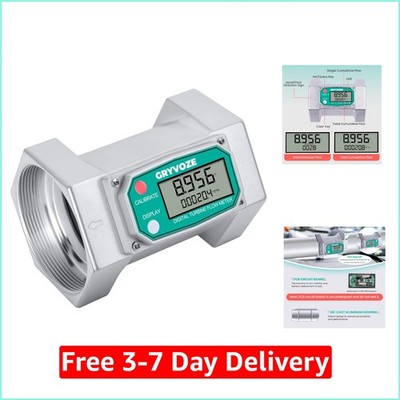 3 Inch Digital Flow Meter, 21-264 GPM Inline NPT Thread Fuel Turbine Flowmete