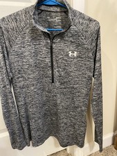 Under Armour Womens Medium, Black Color, HeatGear 1/4 Zip Pullover Top
