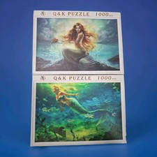 1000 piece Wood jigsaw puzzles Deep Sea Mermaid reef fantasy 2 Puzzles 