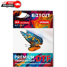 15 Sheets A4 DTF Transfer Film 8.3x11.7, Double-Sided Matte Paper for T-Shirts