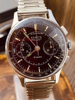 EXACTA POLJOT - STRELA Chronograph Vintage USSR Watch Cal. 3017 , 19 Jew. #8264