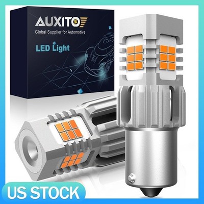 2 Pack 1156 7506 BA15S LED Amber Turn Signal DRL Parking Light Bulb Super Bright