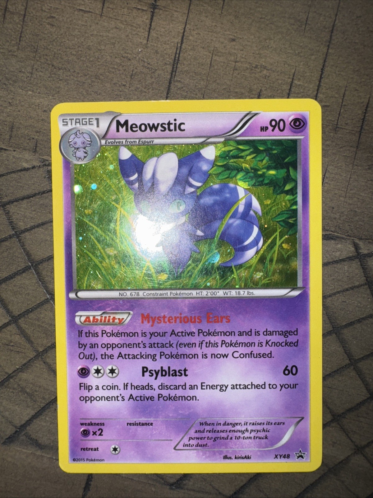 Pokemon Card - Black Star Promo - 2015 Meowstic XY48 - LP - Cosmos Holo