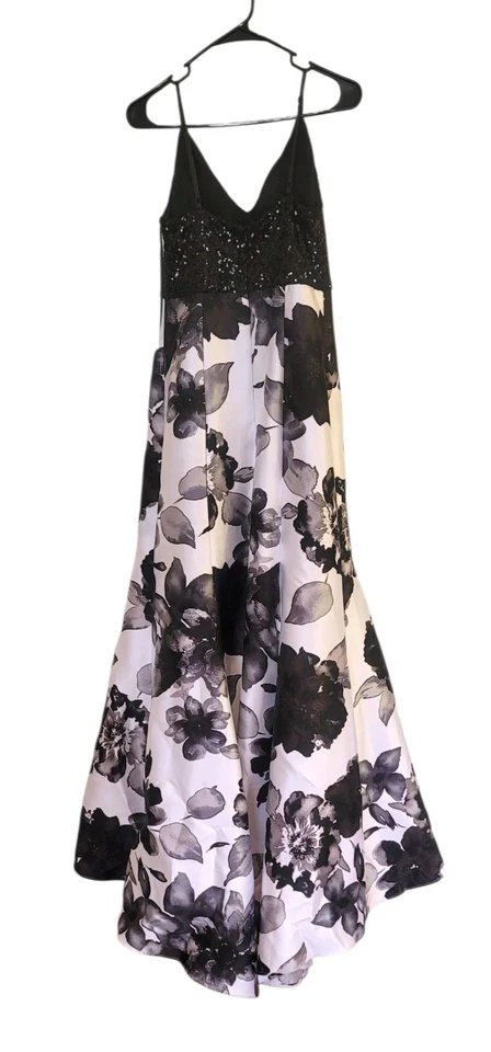 Платье русалки с блестками и принтом Marina черно-белое размер 2 - Изображение 4 из 4