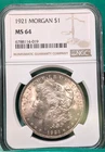 1921 Morgan Silver Dollar  NGC MS64