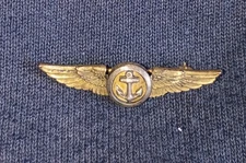 WW2 Sterling 1/20 10K Gold US Navy Aviation Observer Badge AMCO Lapel Pin
