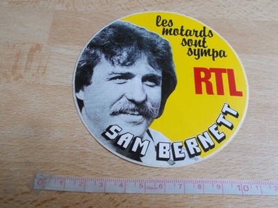 Vintage Aufkleber Radio RTL - BIKER SIND NETT - SAM BERNETT