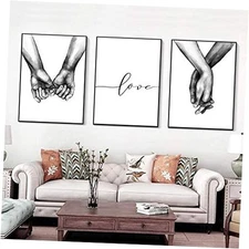 16"x20" Love and Hand in Hand Wall Art Canvas Print Poster,Simple Fashion 16x20