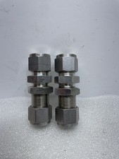 Swagelok Stainless Steel Bulkhead Union Fitting, 1/2" OD Tube, SS-810-61 QTY:2