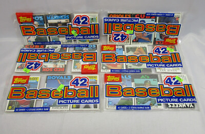 1986 Topps Rack Packs Grocery/Cello Pete Rose LOT of 6