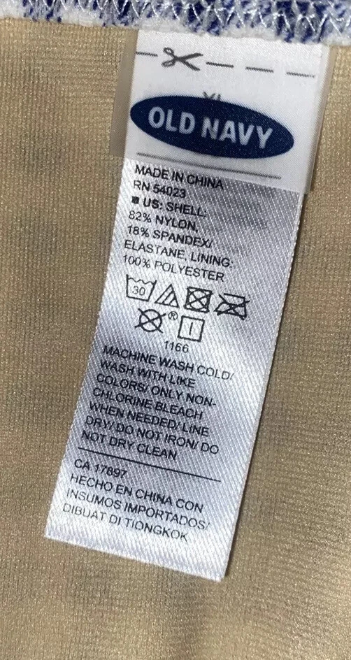 Nuevo Bikini Antiguo Azul Marino Parte Inferior Nudo Lateral Corbata Azul Blanco Cuadros Guinga Para Mujer Talla XL Foto 2 de 4