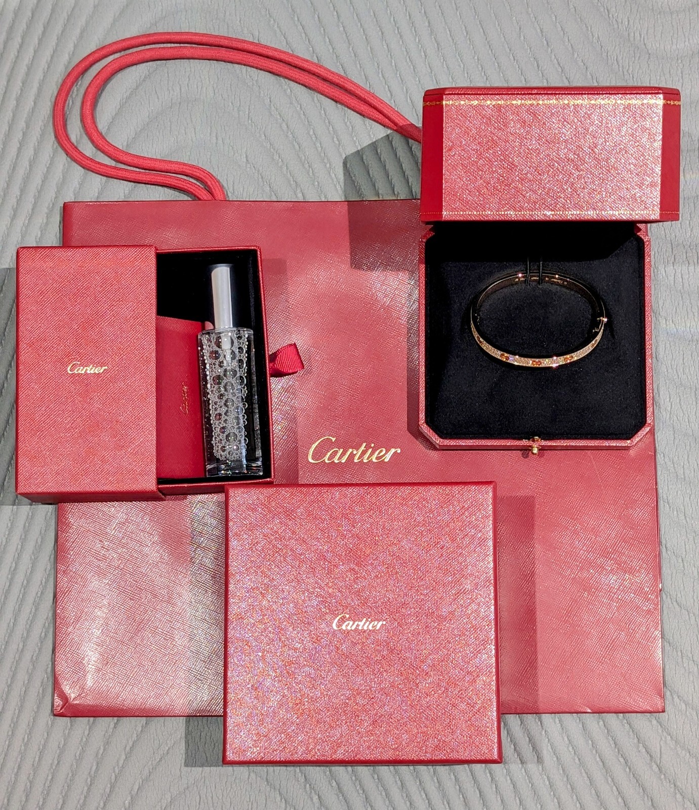 Cartier Pave Love Bracelet Size 19 Rose Gold 18ct RRP £42,400 image 8