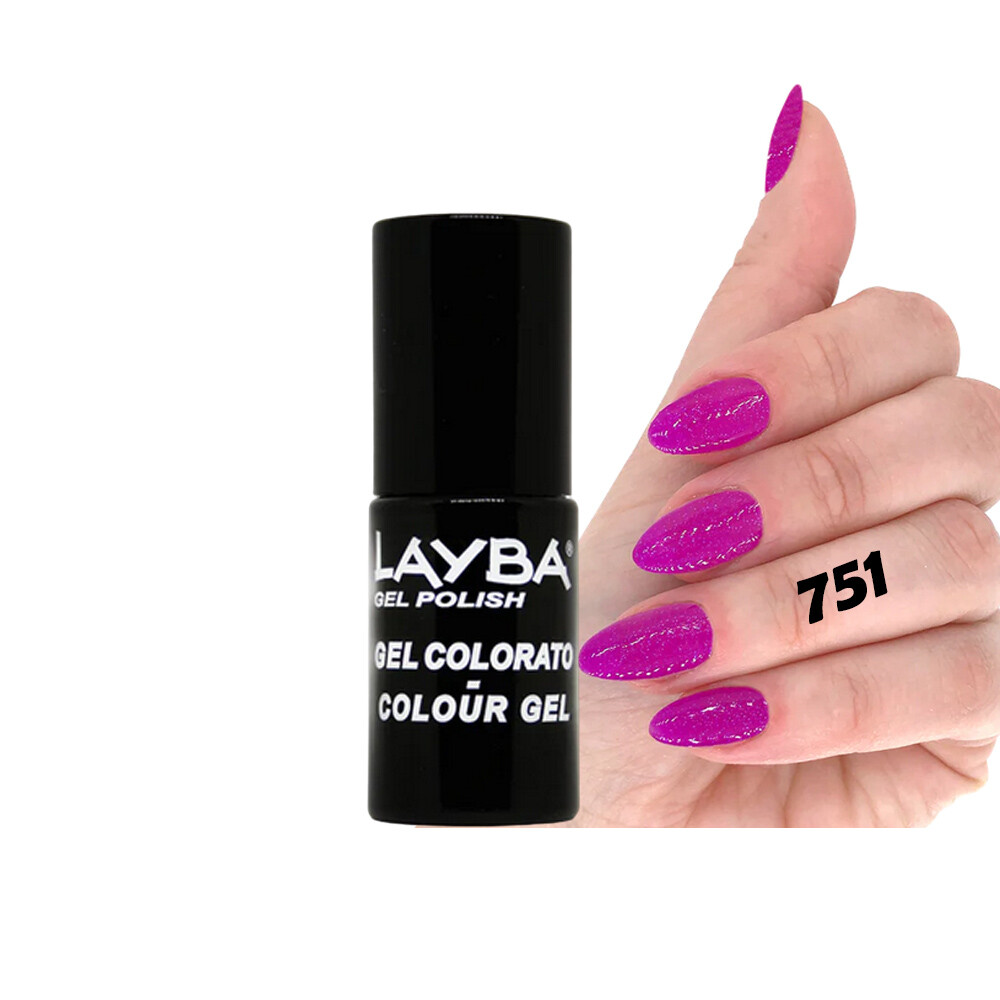 LAYLA LAYBA SMALTO SEMIPERMANENTE GEL POLISH CRAZY PURPLE FLUO 751