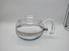 Vintage PYREX Flameware Glass 6 Cup Teapot Stove Top Coffee Kettle W/ Lid 8446-B