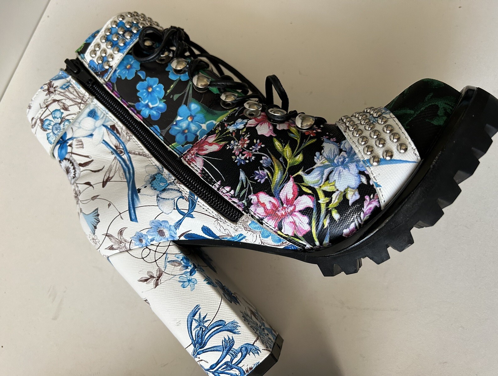 Jefferey Campbell White/Black Patchwork Lilith 2,… - image 11