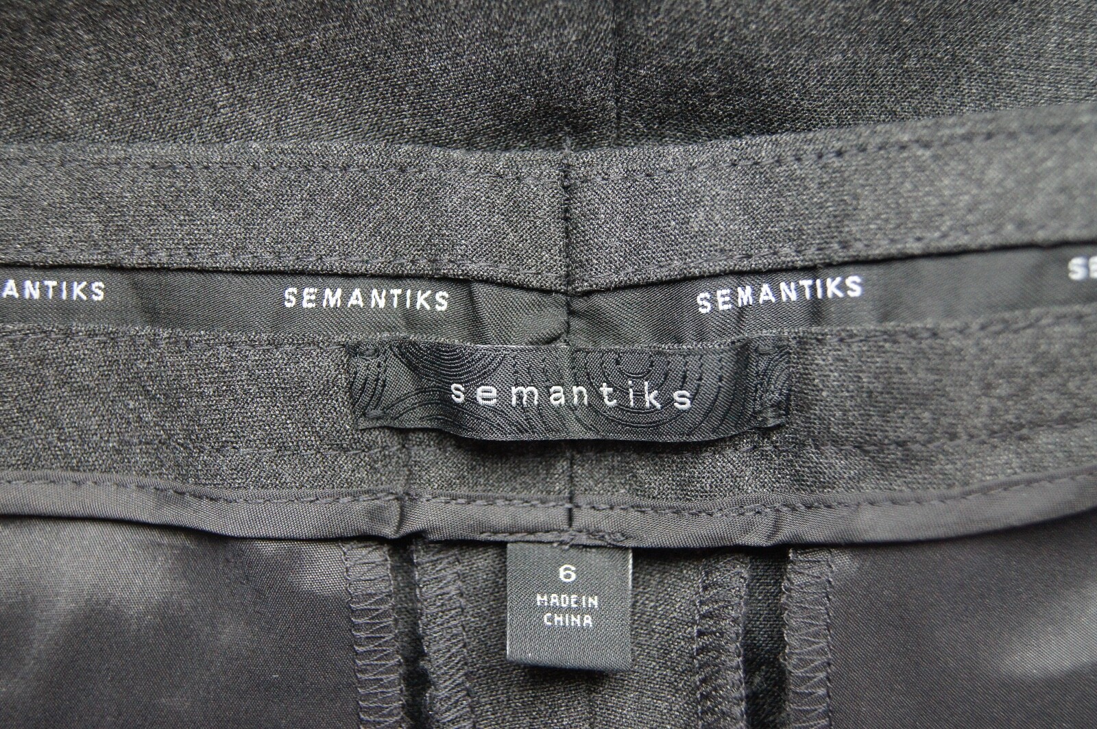 SEMANTICS Charcoal Gray Wool Flat Front Wide Leg … - image 9