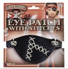Adult Black Pirate Eye Patch Skull Crossbones Halloween Costume Accessory