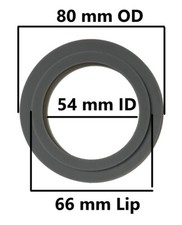 Flush Valve Silicone Seal 80mm OD, 54mm ID, 66mm Lip 