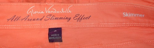 Pantalón capri Gloria Vanderbilt para mujer Lillian con cinturón skimmer talla 14 naranja brillante - Imagen 7 de 7