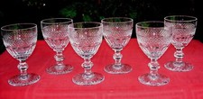 SAINT LOUIS TRIANON 6 WINE GLASSES WEINGLÄSER VERRE A VIN CRISTAL TAILLÉ 19ÉME B
