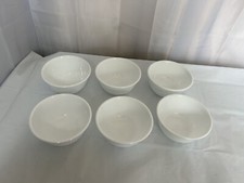 6 Corelle Corning White Rice Cereal Bowls 5  Across Top 2.25  Tall 12 Oz