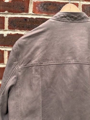 All Saints GIBSON Leather Biker Jacket MEDIUM Grey Mens Bomber Moto AllSaints - Picture 19 of 20