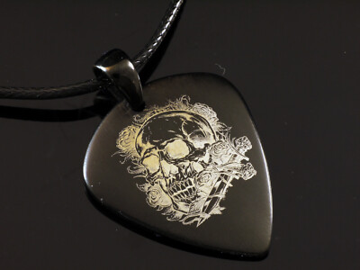 Rockys  Plektrum Kette  mit Skull  und 50 cm Baumwollkette