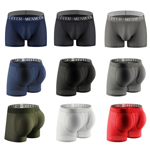 Sous-Vêtements Rembourrés Pour Hommes Boxer En Maille Rehausseur De Fesses ~