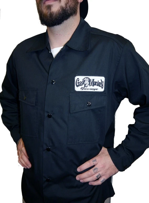 CAMICIA DA LAVORO GAS MONKEY GARAGE FAST N LOUD HOT ROD RACE CAR DALLAS TEXAS L