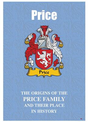 Price Welsh Surname History Booklet with Historical Facts of this Famous Name
