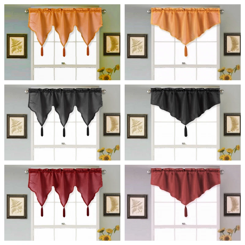 CENEFA CORTINA VENTANA 2 PIEZAS CON FLECOS DECORATIVOS CASCADA ASCOT BONITA WAVE Foto 2 de 2