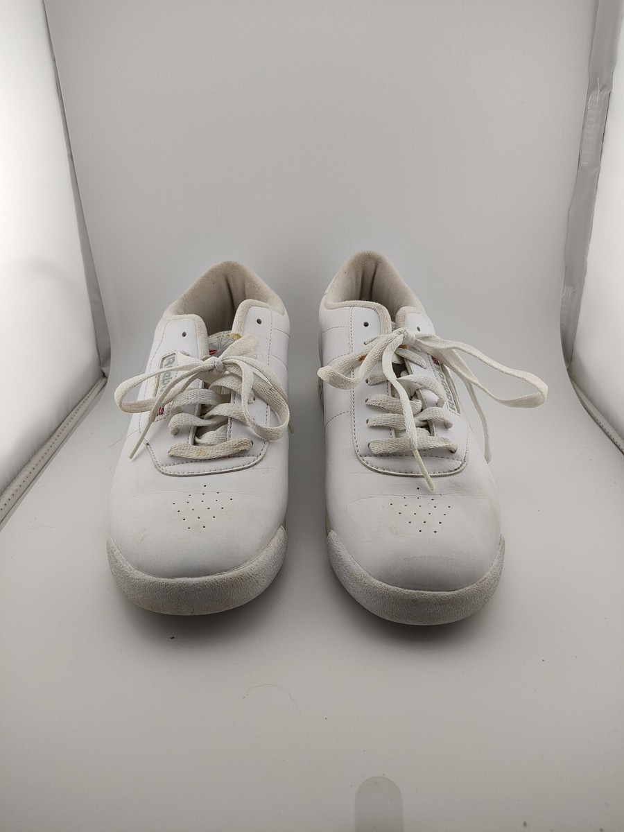 え Reebok Women's Princess Classic All White Athletic Sneakers Size