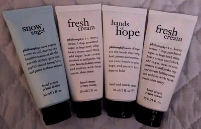 4 Tubes ~ (2) Philosophy Fresh Cream + Snow Angel + Hands of Hope 1 oz ea Sealed