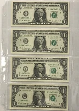 4 Pocket Album Pages For Small Currency / World Banknotes 100 Soft Vinyl Pages