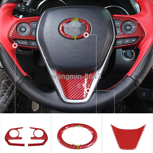 For 2018 TOYOTA CAMRY Carbon Fiber Interior Steering Wheel Patch Cover Trim 3pc